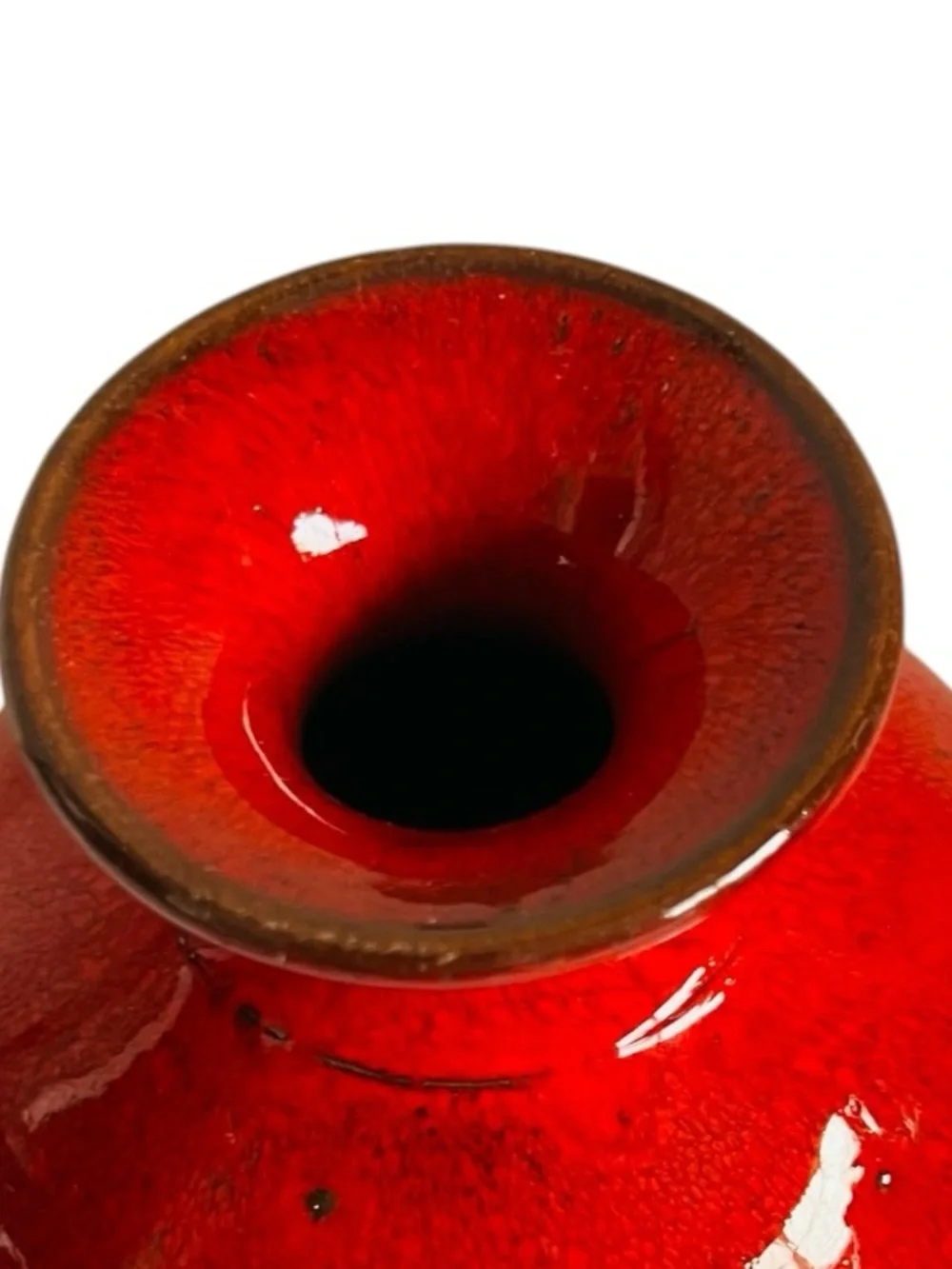 Owen’s Pottery Original Red Ceramic Glazed  Accent Vase
